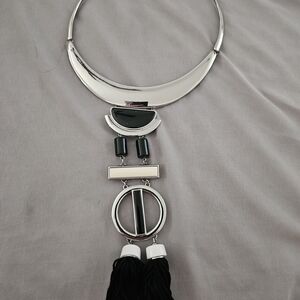 Elegant Silver and Black Necklace